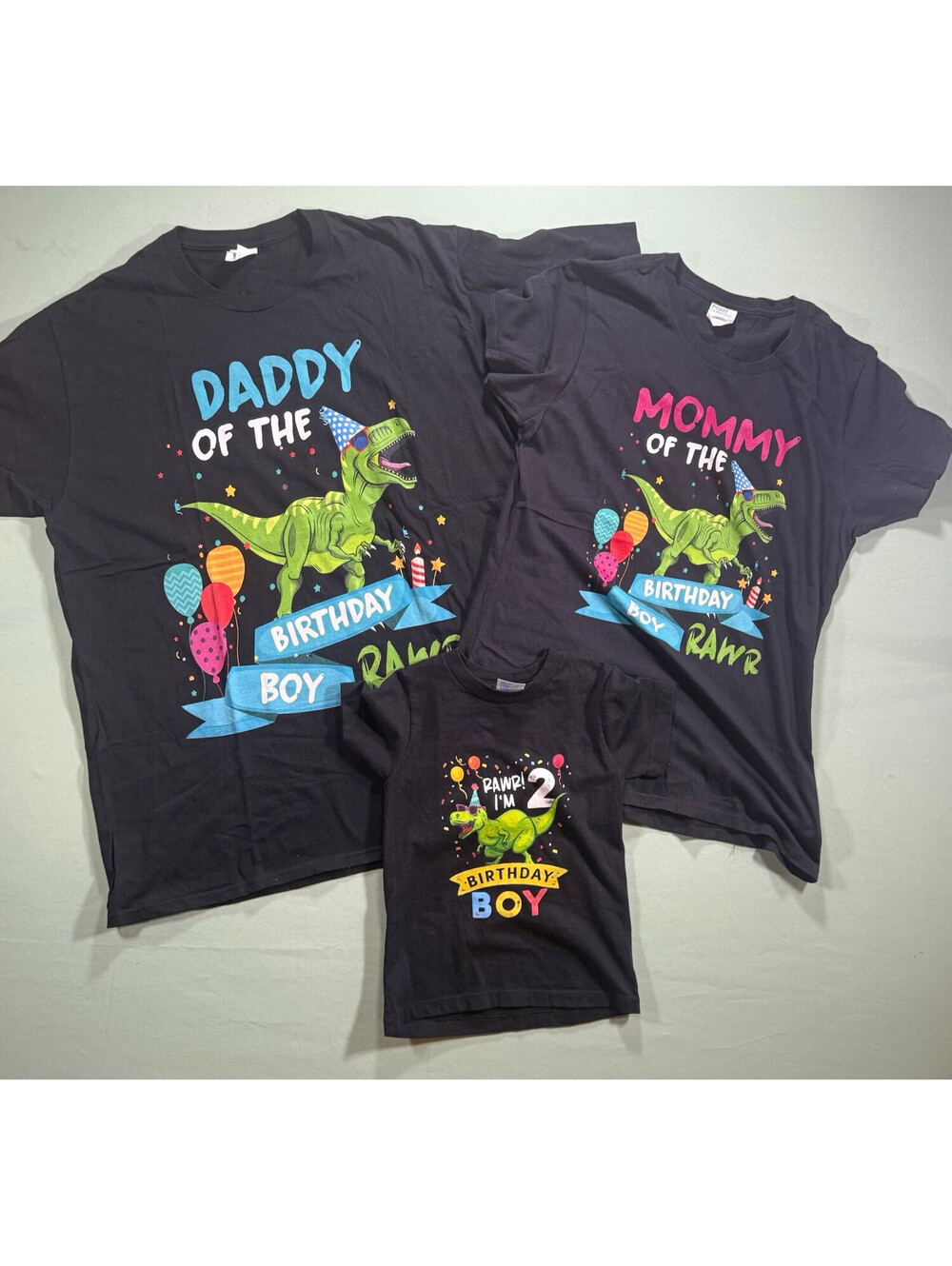 Family Matching Dinosaur Birthday Boy 2 Tshirt